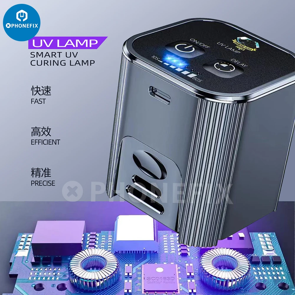 

UV Intelligent Curing Lamp TYPEC Shadowless Glue UV Adhesive Green Oil Powerful Curing Maintenance Lamp Phone Motherboard Repair