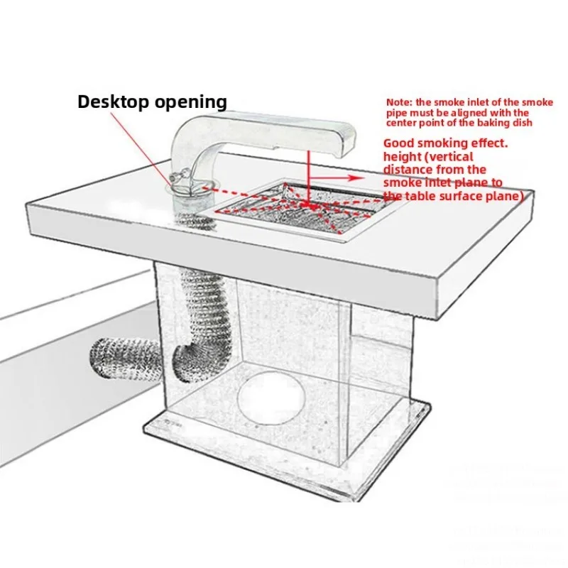 Commercial Elbow Exhaust Ducting Top-Intake Bottom-Exhaust Ventilation System Heavy-Duty Stainless Steel Exhaust Piping