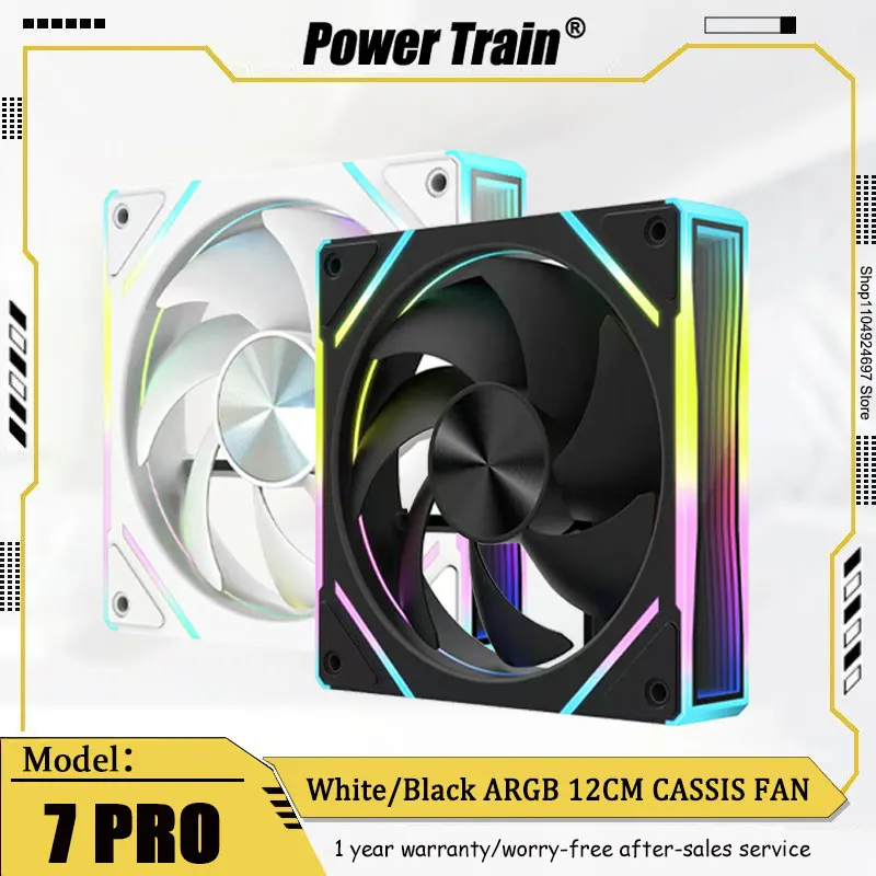 

OEM PRSIM 7 PRO Chassis Fan 12CM PWM Temperature Control ARGB Synchronization 5V3Pin Mirror Lighting Effect Desktop Chassis Fan