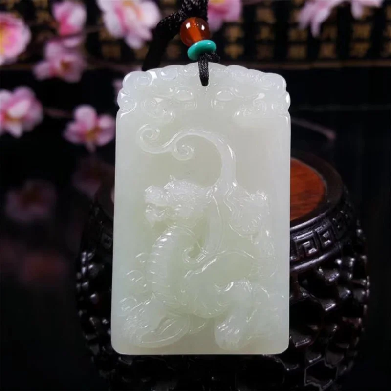 Hotan Pendant White Pixiu Amulet Men and Women Jade Ornament