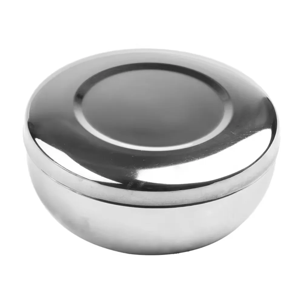 Kitchen Tool Stainless Steel Korean Rice Bowl Unbreakable with Lid Pickle Container Fall-proof Salad Bowl Children