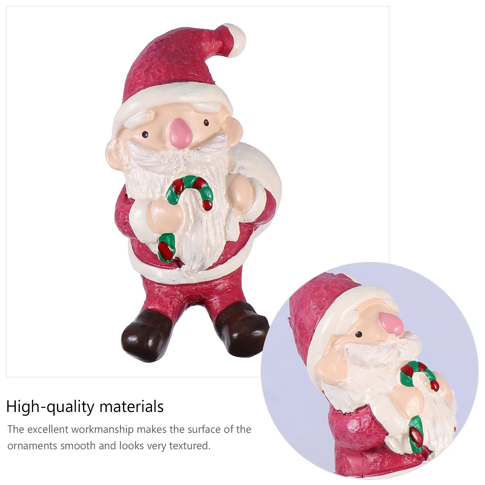 

4Pcs Resin Christmas Ornament Miniature Micro Garden Decoration Hand Painted Bonsai Art Crafts Desktop Resin Decor