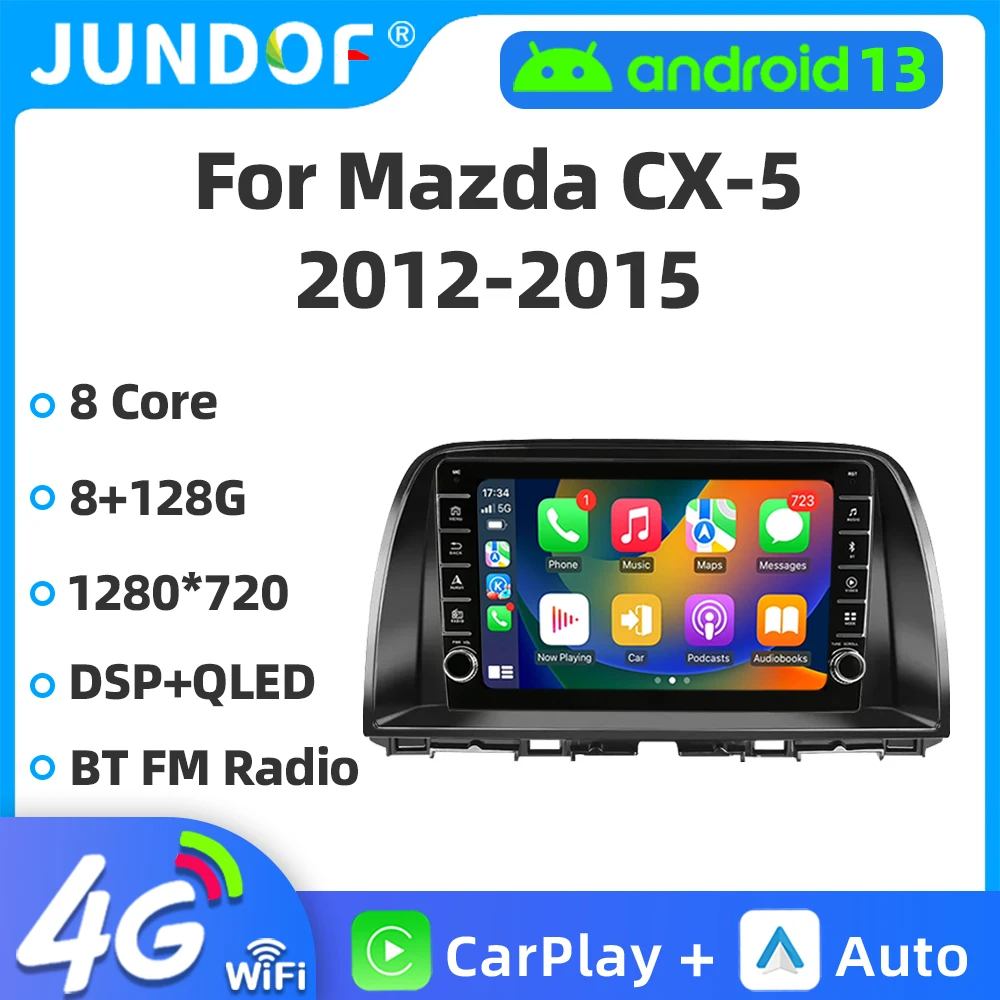 

Jundof Android 13 Car multimedia For Mazda CX5 CX-5 2012-2015 10.1" Vedio Player Autoradio GPS Navi Stereo 2din Head Unit BT