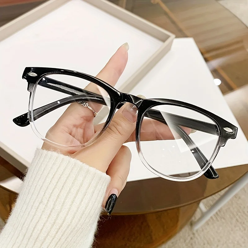 Unisex Anti-Blue Light for computer Glasses | Fashionable Transparent Black Frame, Facial Contour Design - Campus Style view 4