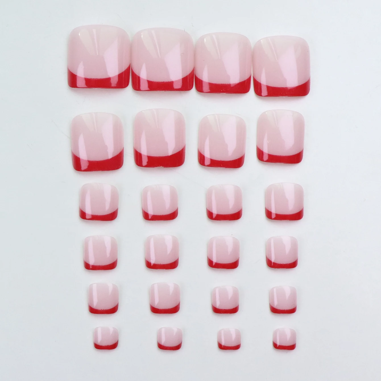 24 pezzi Aggiorna istantaneamente il tuo look con set di dita finte a copertura totale con bordi rossi 1 lima per unghie e 1 kit di adesivi per colla per unghie