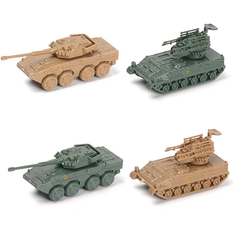 1/144 China PGZ95 Self-propelled Anti-aircraft Gun Tank ZTL11 Assault Gun Wheeled Armored Vehicle 4D Assemble Model 4pcs/set