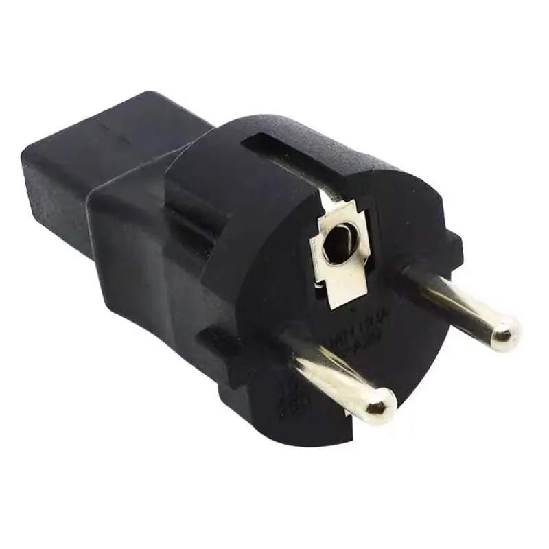 Negro UE A IEC320 C13 enchufe adaptador de corriente Europa Alemania 4,8 MM macho a C13 hembra PDU UPS convertidor de enchufe de alimentación
