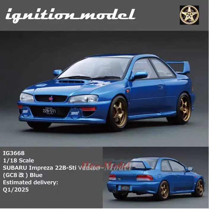 IG 1:18 For Impreza 22B Sti Version GC8 Resin Diecast Model Car Simulation Toys Boys Birthday Gifts Hobby Display Collection