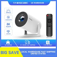 Magcubic Android 14 BT5.4 8K Support HY300 Pro Home Outdoor Projector, 290ANSI Native 720P, Mini Portable Full HD Beam