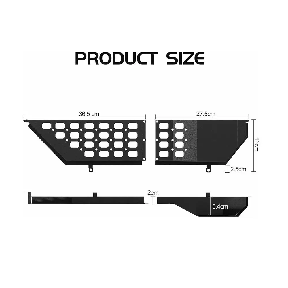 Set Metal Front Door Pocket Storage Box for Jeep Wrangler JL JLU 4XE 2018+ & Gladiator JT 2020+(Not for Power Seats), 4PCS