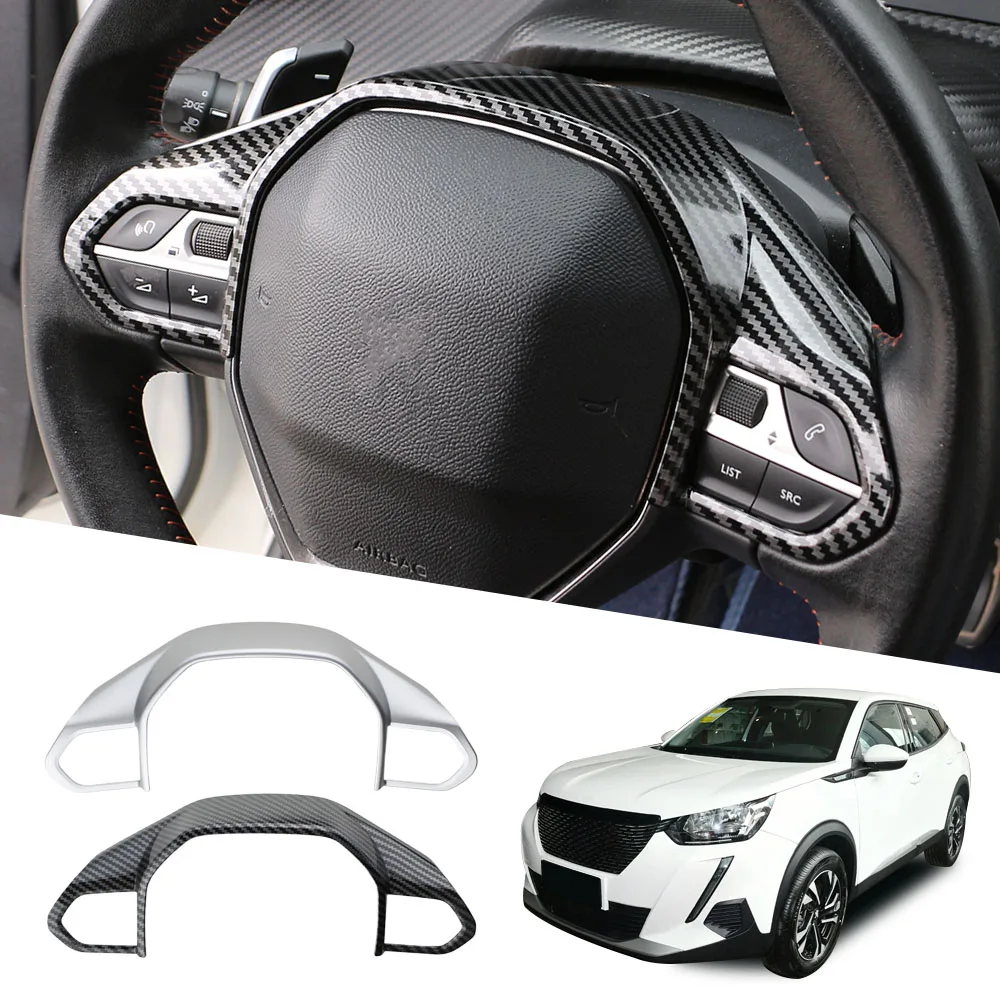 

Для Peugeot 2008 2019 2020 2021 2022 2023 2024 кнопка на руле, крышка панели, декоративная накладка, наклейка, аксессуары для интерьера