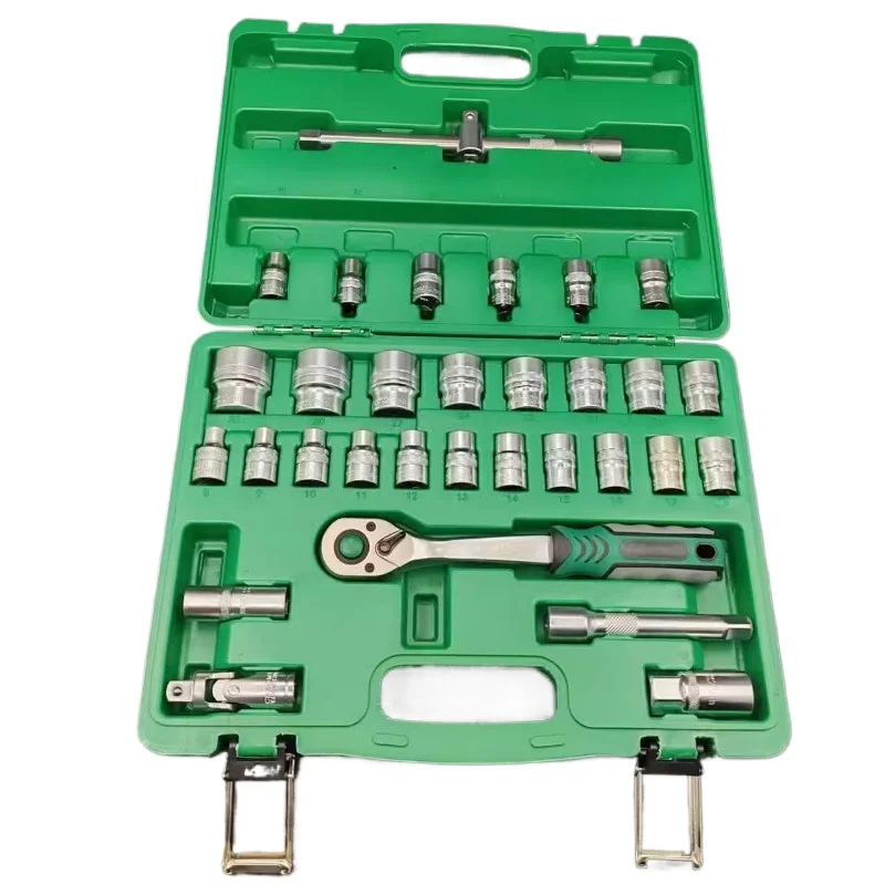 

32-Piece sleeve set, tool set, auto repair, machine repair 12.5mm Dafei 72-tooth ratchet sleeve