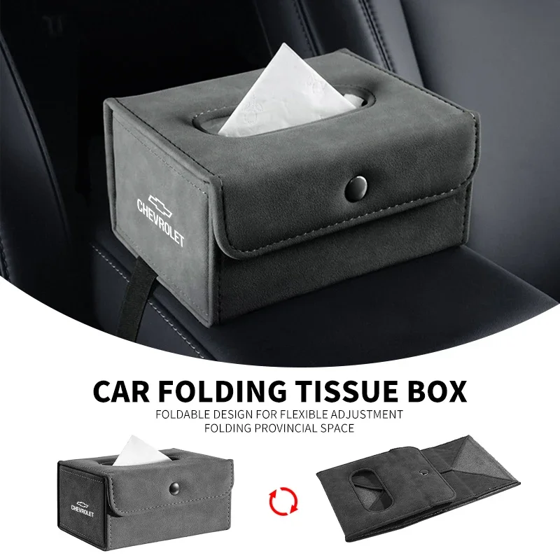 

Car Folding Tissue Box Car Seat Tissue Box for Chevrolet Silverado Impala Malibu Equinox Cruze Camaro Blazer Aveo Accessories