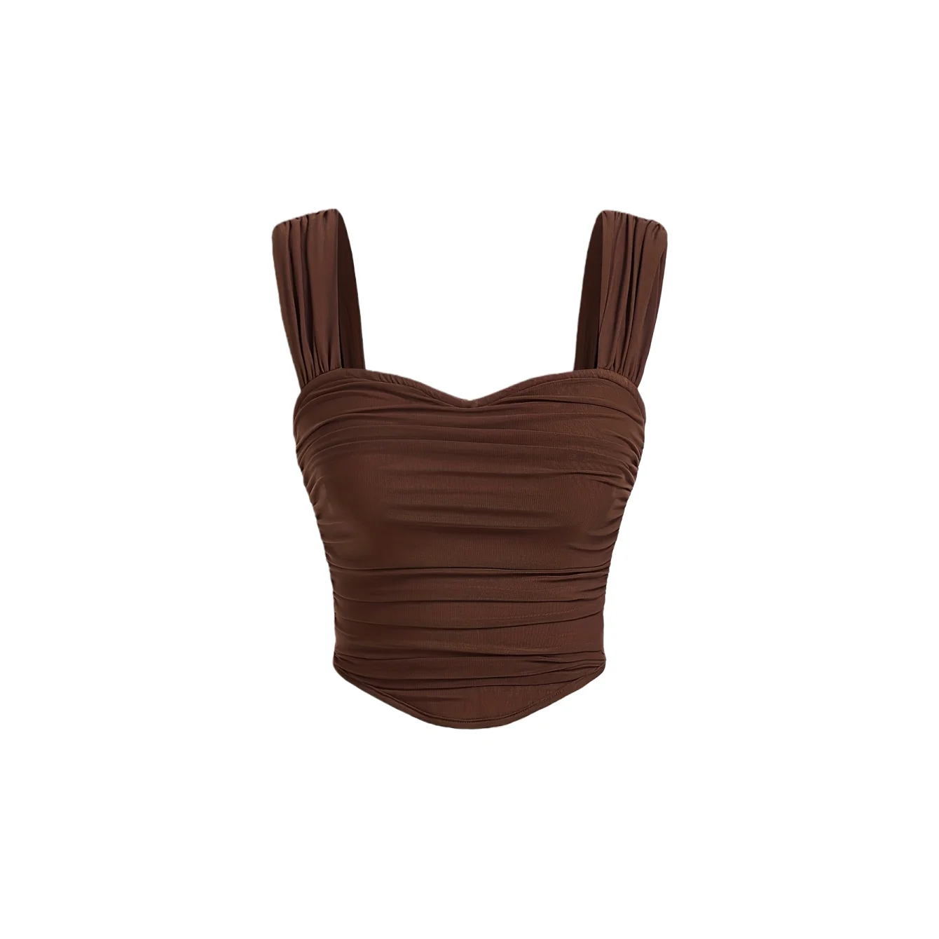 A lady's brown, elegant and noble, backless, sexy solid color halter top