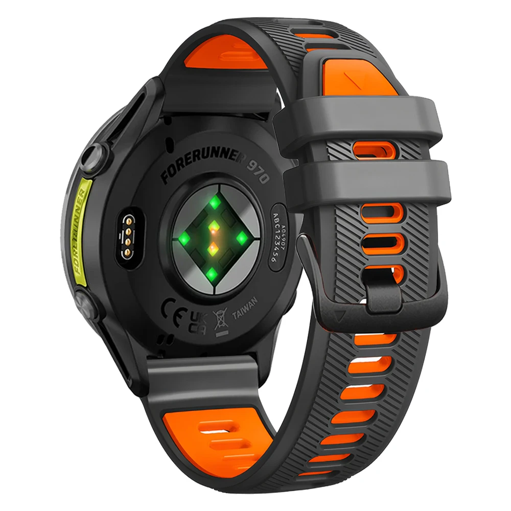 22 مللي متر اثنين من لهجة الرياضة سيليكون حزام ل Garmin Forerunner 970 965 955 الشمسية 945 935 745 حزام (استيك) ساعة سوار إكسسوارات