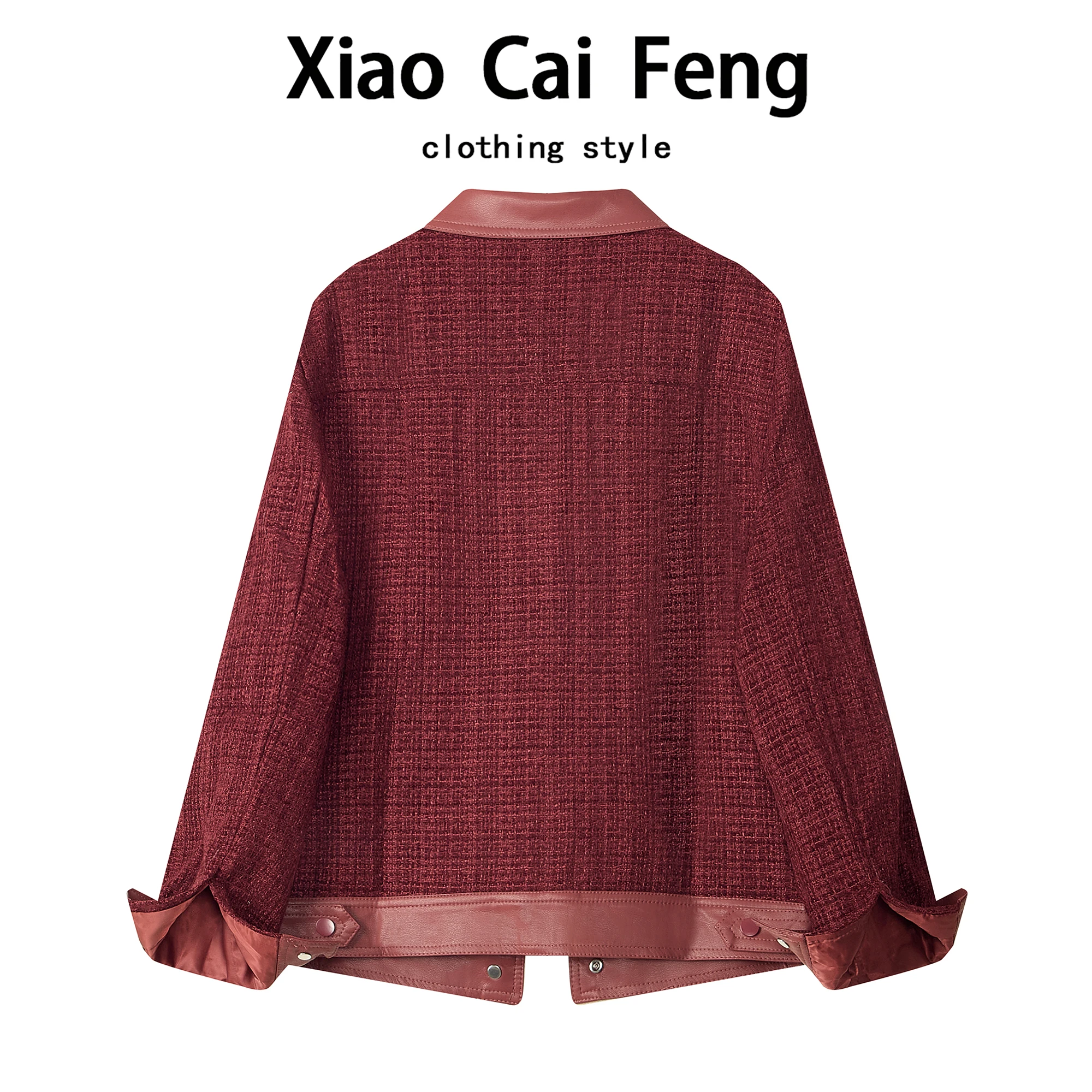 Ankela vermelho ort couro do plutônio retalhos jaet feminino primavera outono legal ele high-end sentir topo casual solto ajuste casaco