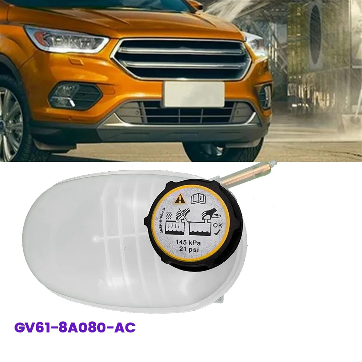 

Car Radiator Coolant Expansion Tank Assembly GV61-8A080-AC for Ford Kuga Mk2 Ecoboost 2017-2019 Coolant Reservoir Tank—L48A