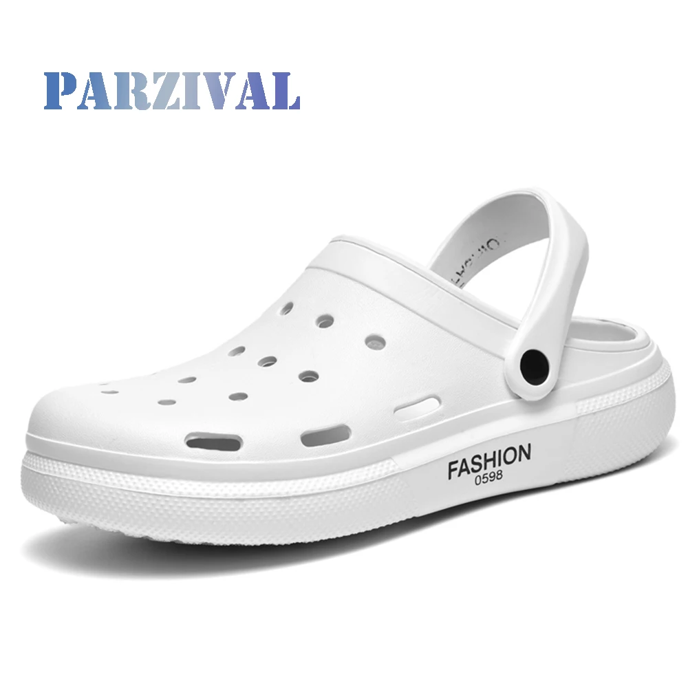 PARZIVAL Men's Beach Sandals Women Summer Slippers Unisex Slip-on Clogs Shoes Platform Slides Couple Sandy Shoes Outside Indoor