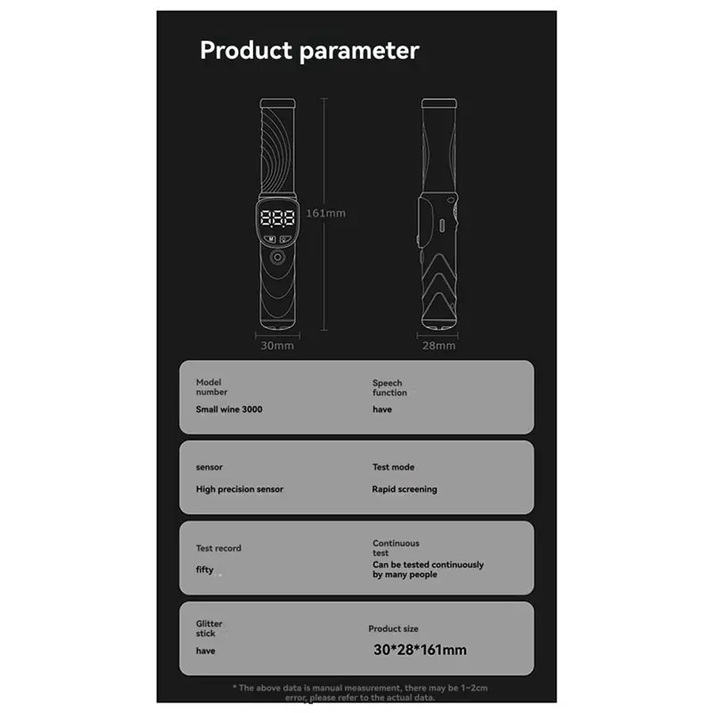 A11M-2X Digital Alcohol Tester Sound And Light Alarm Traffic Home Investigation Alcohol Tester LCD Display Police Breathalyz