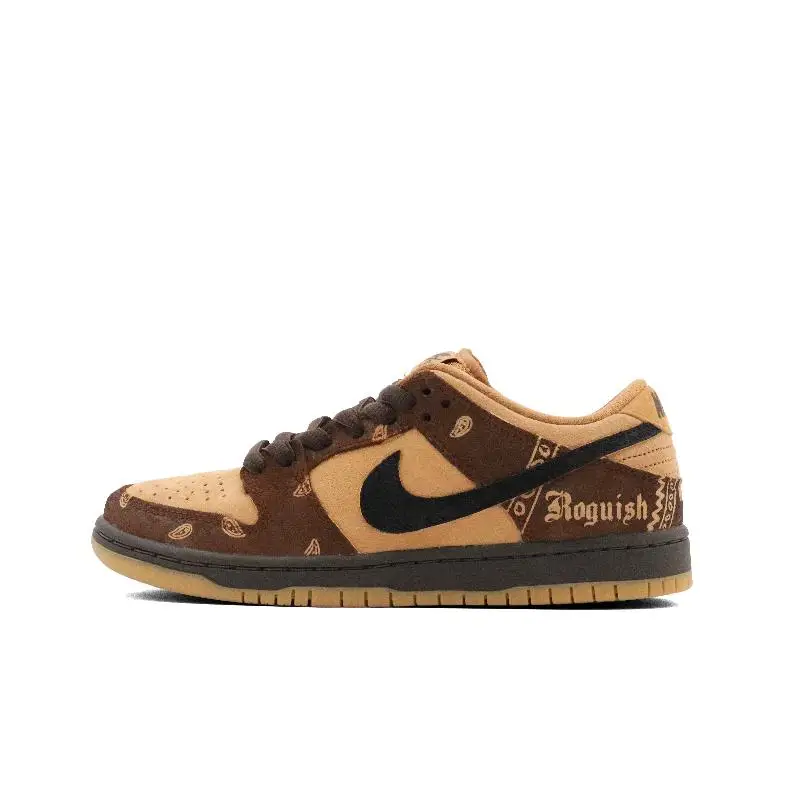 

[Цветок кешью на заказ] Низкие туфли для скейтборда Nike Dunk SB унисекс коричнево-желтые