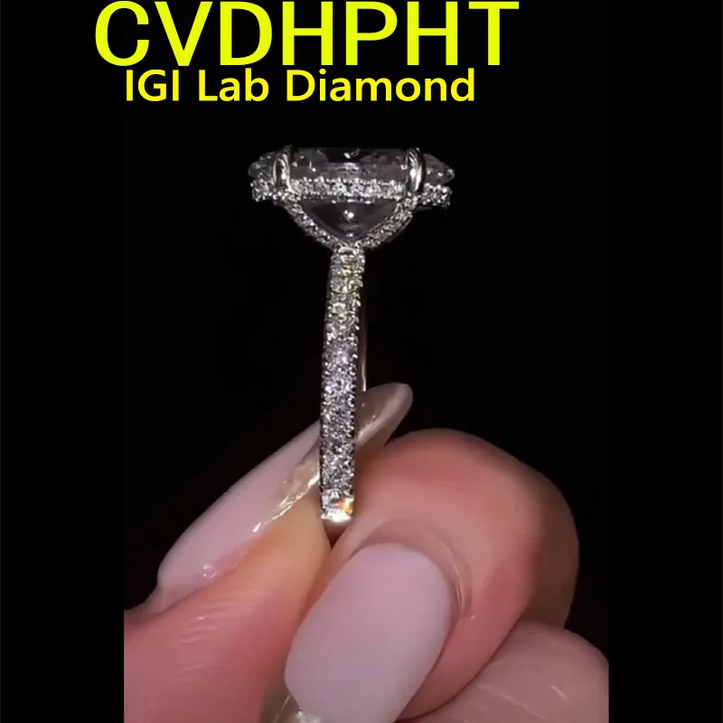 

Кольцо с бриллиантом 5Ct D VS1 Lab, овальная огранка, обручальное кольцо из белого золота 14 карат, классическое обручальное кольцо на заказ, роскошное кольцо