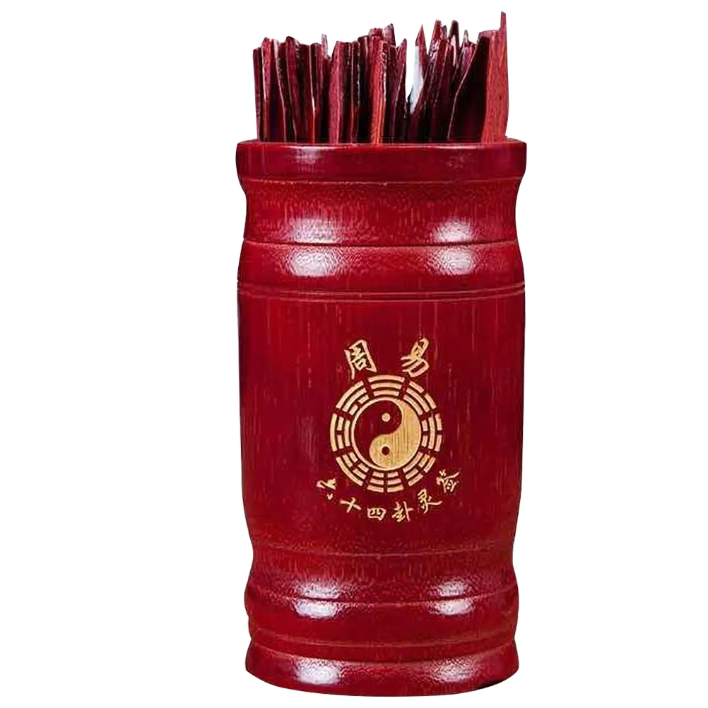 Lottery Container Fortune Sticks You Shake Chinese Divination Prop Traditional Wooden Telling Bucket Set