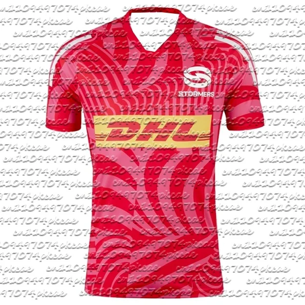 2026 DHL Stormers Rugby Abstract Jersey Family Matching Y2K Oversized Quick Drying T-shirt Suitable for Daily and Training Wear