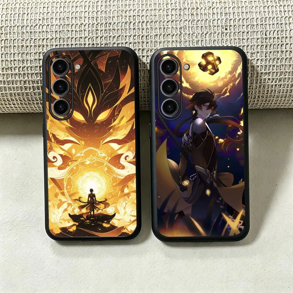 Morax Cool Genshin Impact characters Phone Case For Samsung Galaxy S26 S25 S24 S23 S22 S21 Plus Ultra Note20 Soft Black