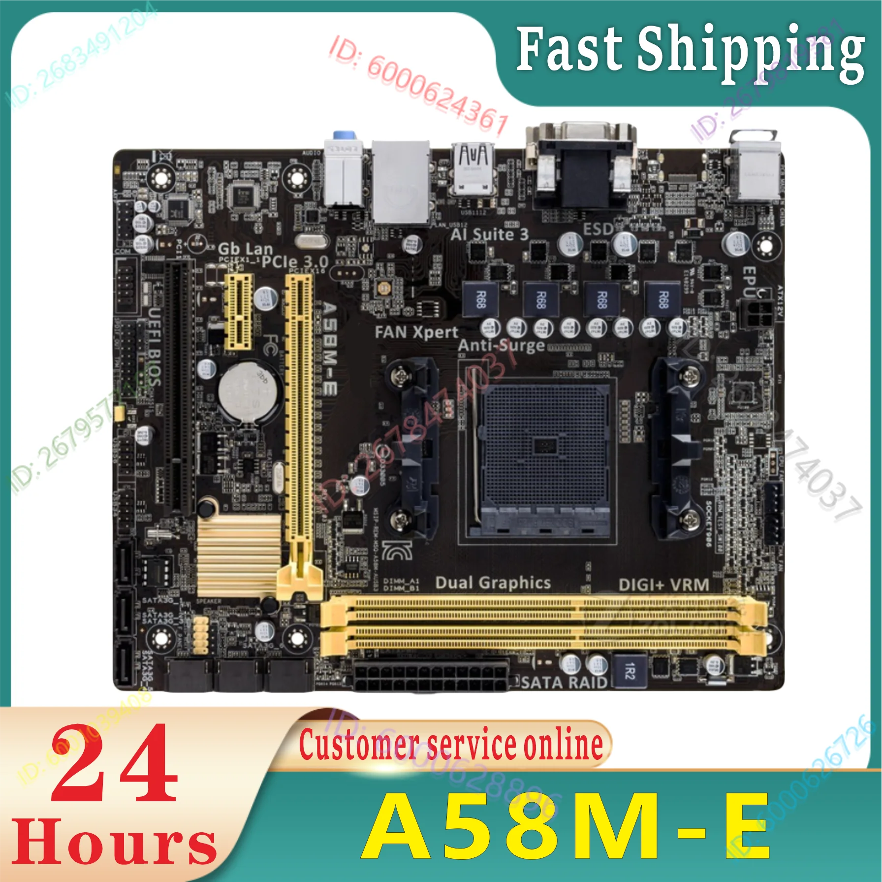 

A58M-E slot FM2+FM2 DDR3 A58 desktop Micro ATX board 100% original testing