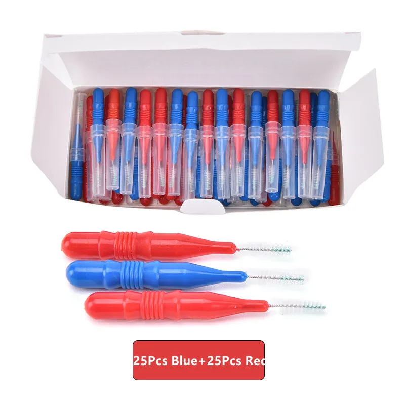 50pcs Interdental toothbrush Health Care Teeth Whitening Interdental Cleaners Orthodontic Dental Tooth Brush Oral Hygiene Tool