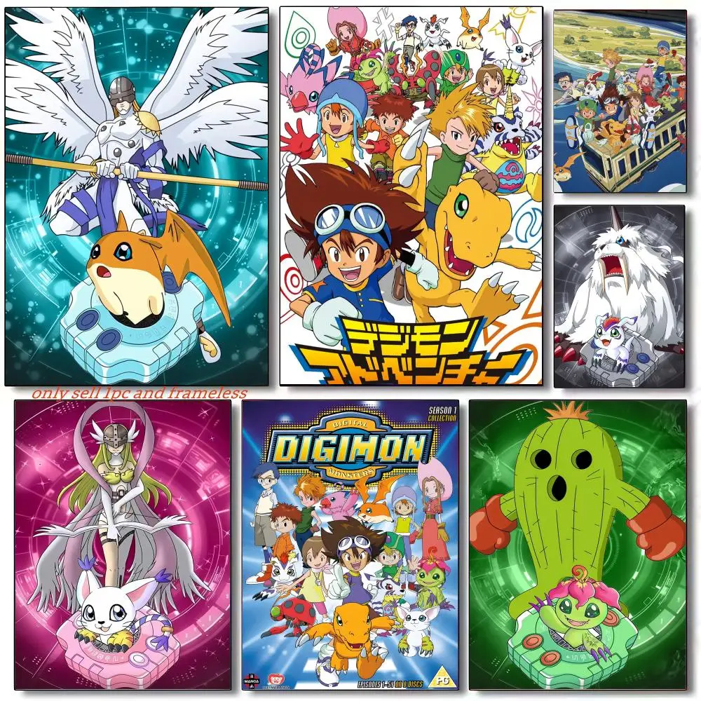 A-Anime Digital Monster Digimon Poster Room Wall Art Decor Waterproof Poster For Home Bar Bedroom Decoration Gift