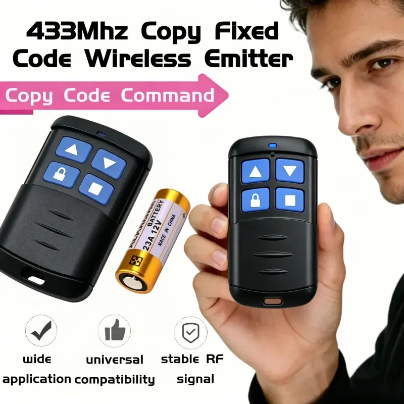 

433MHZ Copy Remote Control 4 Channe Code Garage Gate Door Opener Remote Control Duplicator Cloning Code Car Key