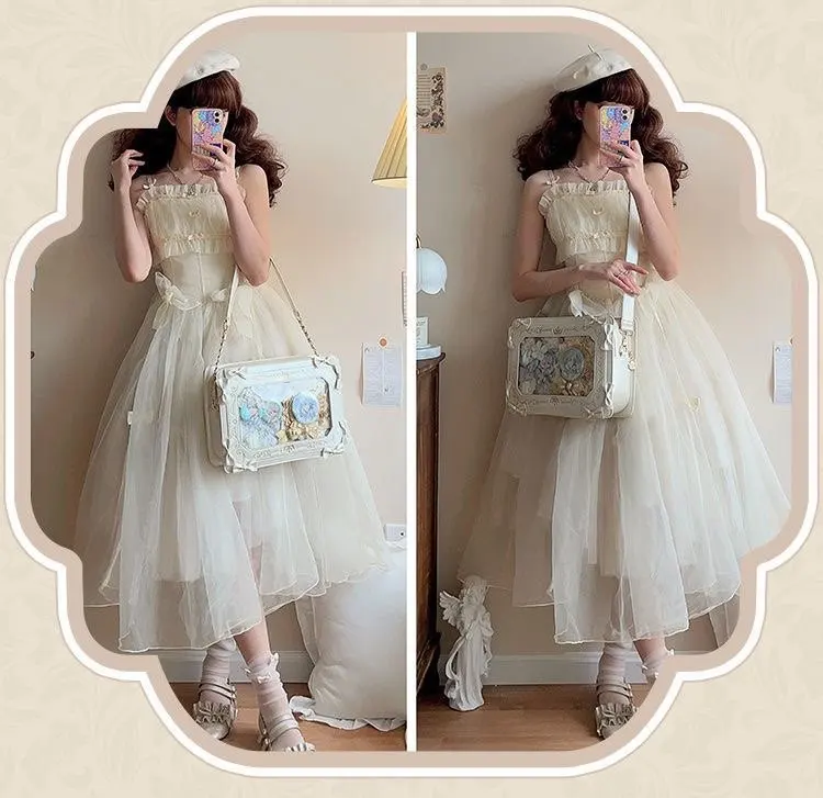 Original Photo Frame Pain Bag Shoulder Crossbody Bag Girl Multifunctional Retro Transparent Bag Lolita Daily Matching