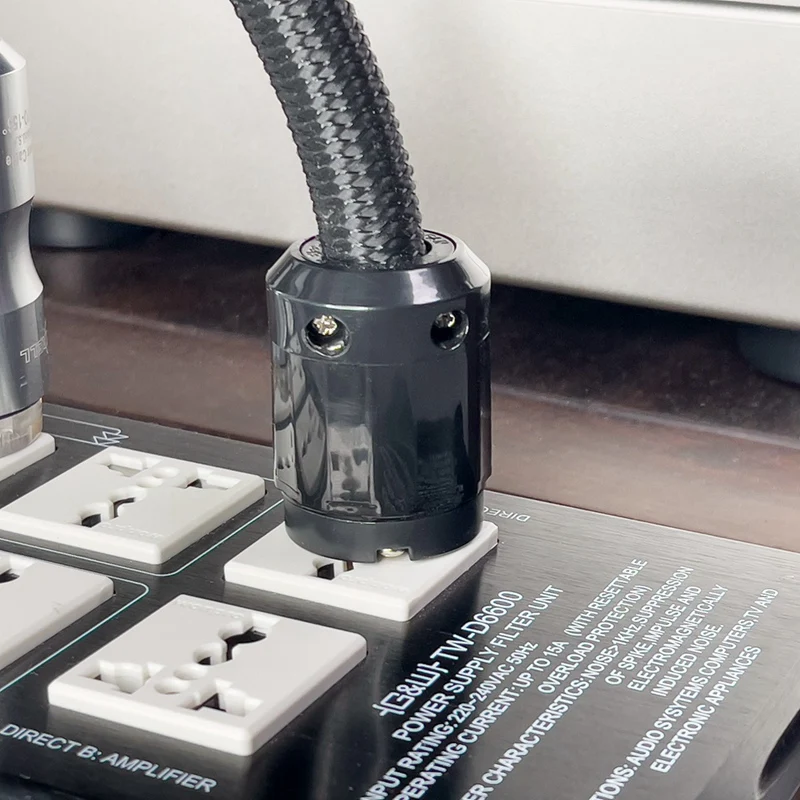 12AWG Hi-End Áudio Hifi Cabo de alimentação CA universal para amplificador de potência de reprodutor digital Plugue americano