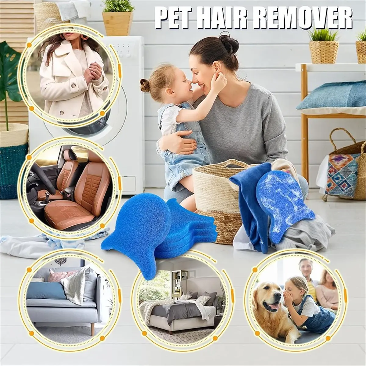 Pet Hair Remover for Laundry, Reusable Dog & Tool for Washing Machines & Dryers, 50PCS Set