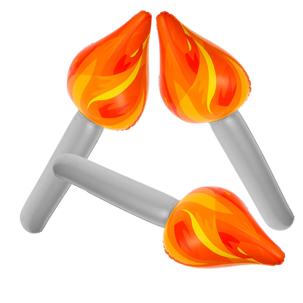 

3Pcs Inflatable Torch Artificial Fire Lamp for Stage Performance Party Decor Sports Games Outdoor Kids Activities Cosplay Prop