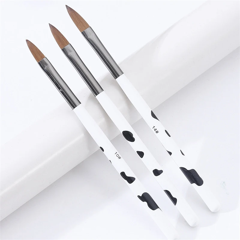3 Sizes Nail Art Brush For Acrylic Liquid Powder Sculpture Carving Flower Pen Manicure 3D Drawing UV Gel Painting Tools