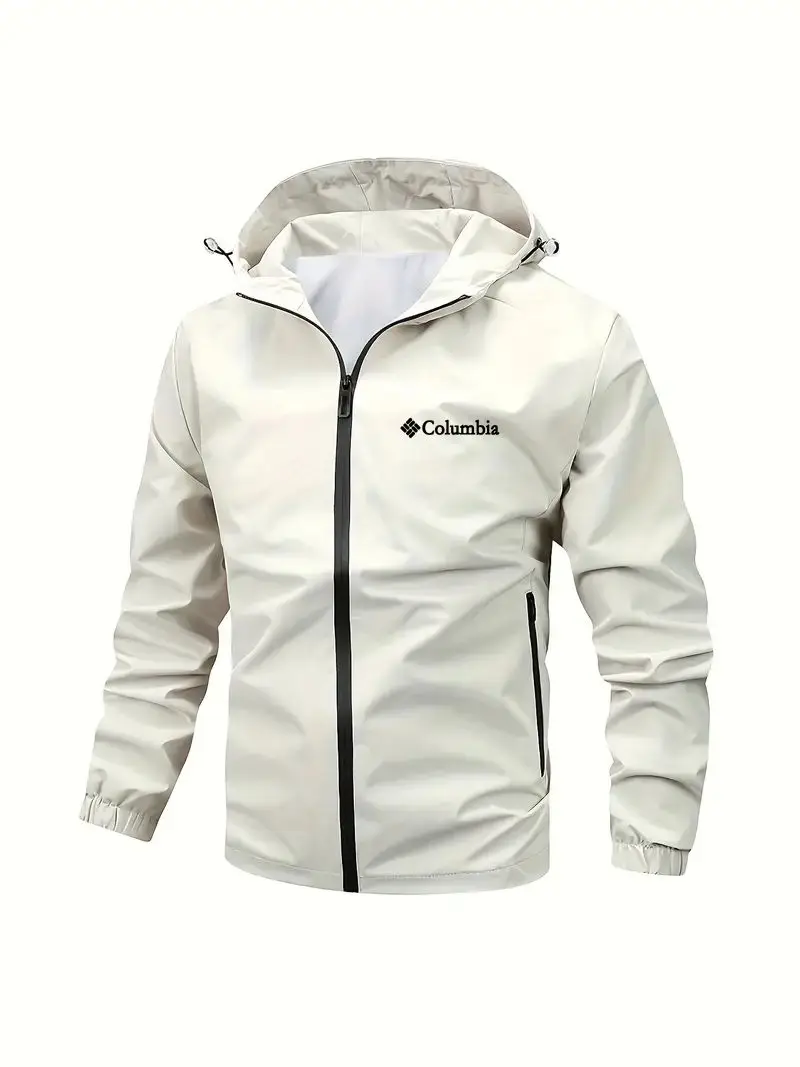 2024 Men's New Spring and Autumn Brand Windproof Zipper Sprint jacket, Leisure Outdoor Sports Hiking Adventure Hooded jacket