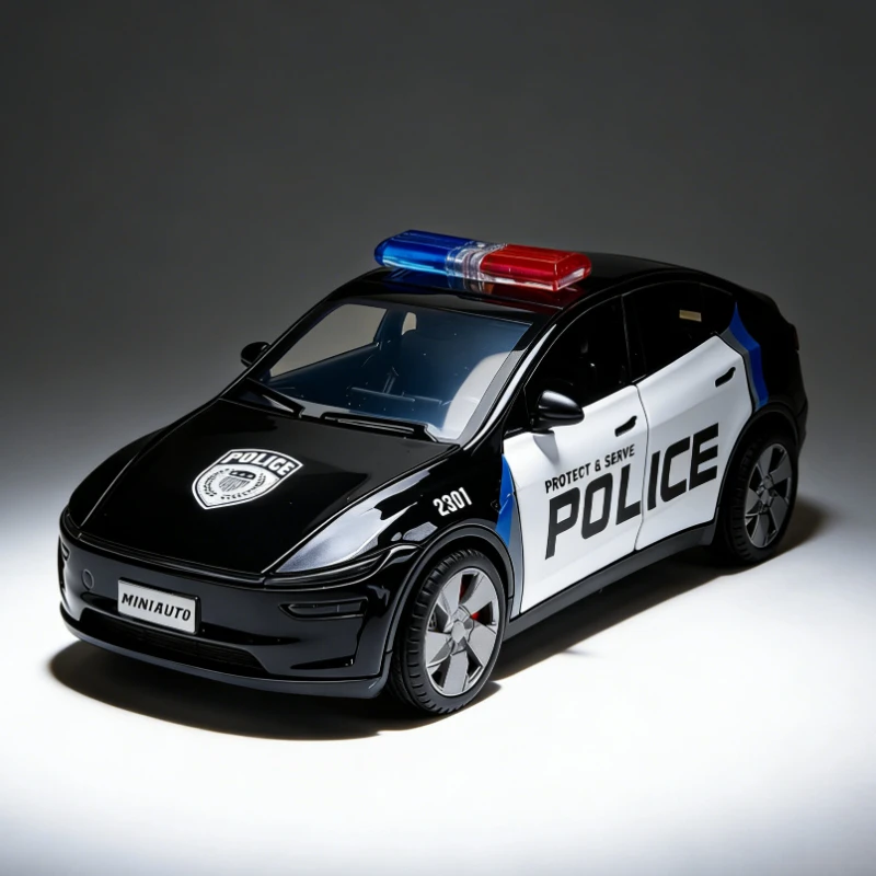 

Модель полицейской машины Y в масштабе 1:32, из сплава, с функцией отката, звуком и светом, детская игрушка, настольное украшение