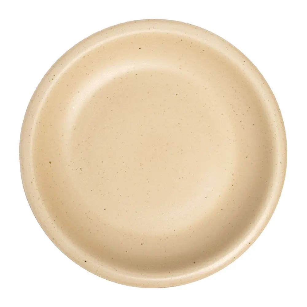 Contemporary Ceramic Plate Minimalist Round Serving Tray Matte Finish Thick Edge Tableware For Home Kitchen