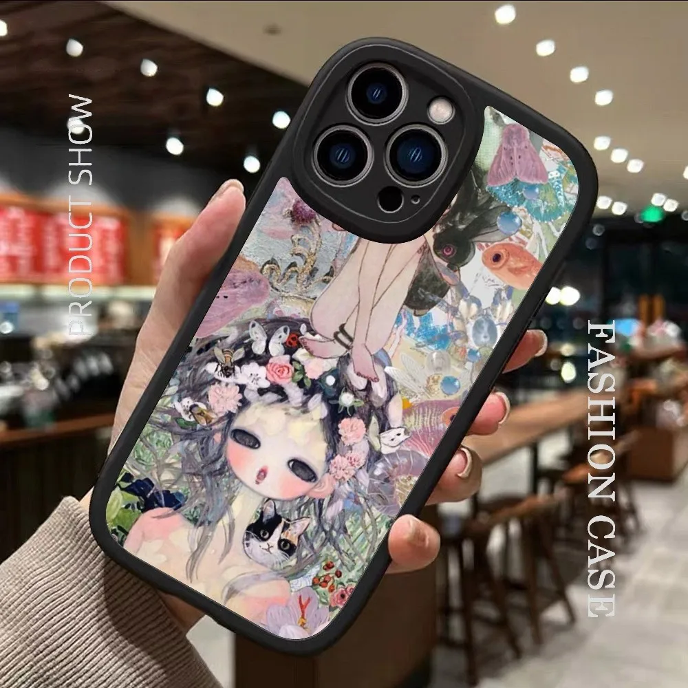 Selling Aya Takano Japanese painter Case for Iphone 15 Pro Max 14 Plus 11 13 12 X Xr Xs 7 8 Puls Lambskin Silicone Back Cover