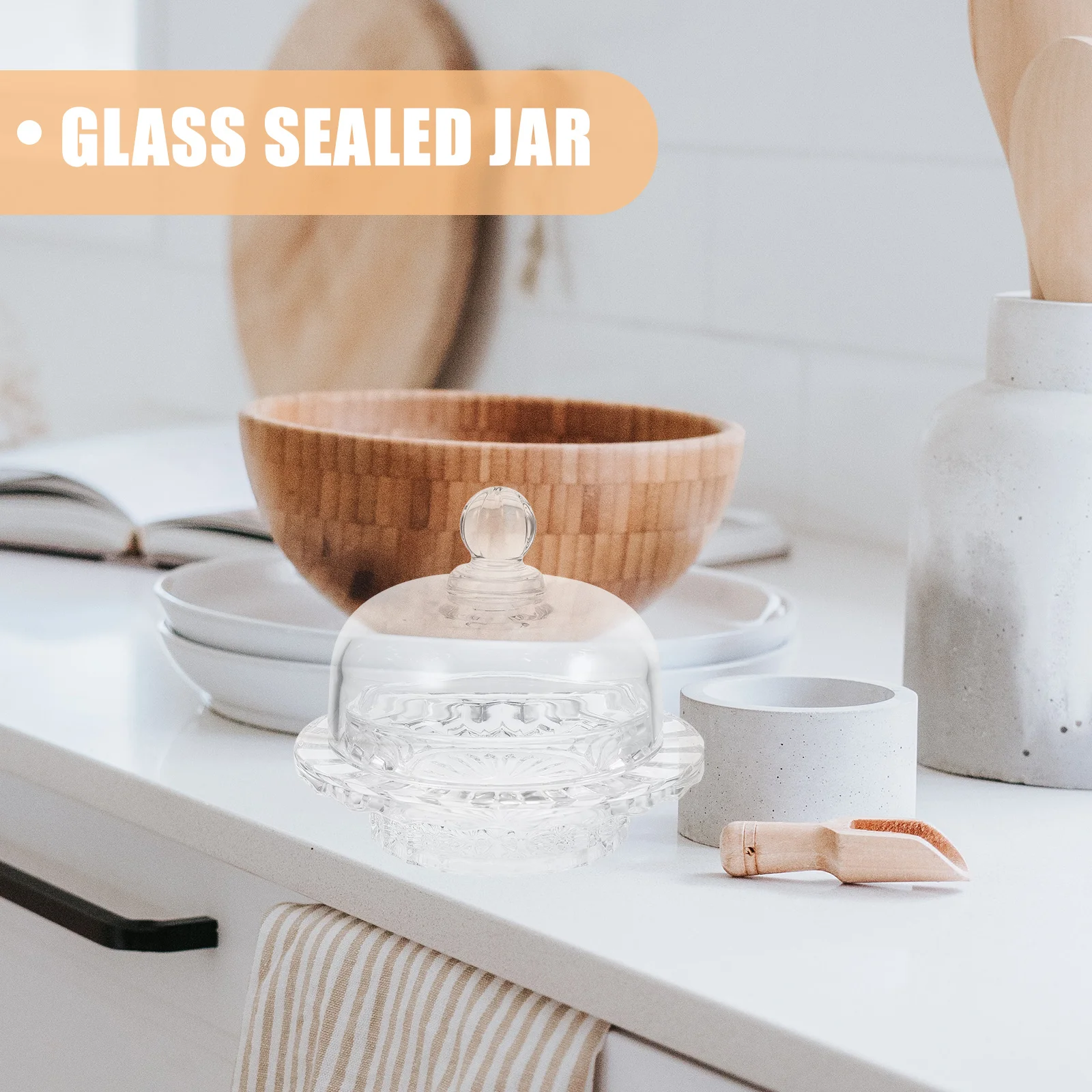 

Clear Glass Sealed Candy Jar Thickened Storage Container Large Mouth Glass Kitchen Canister Biscuit Cookie Sugar Holder Dry