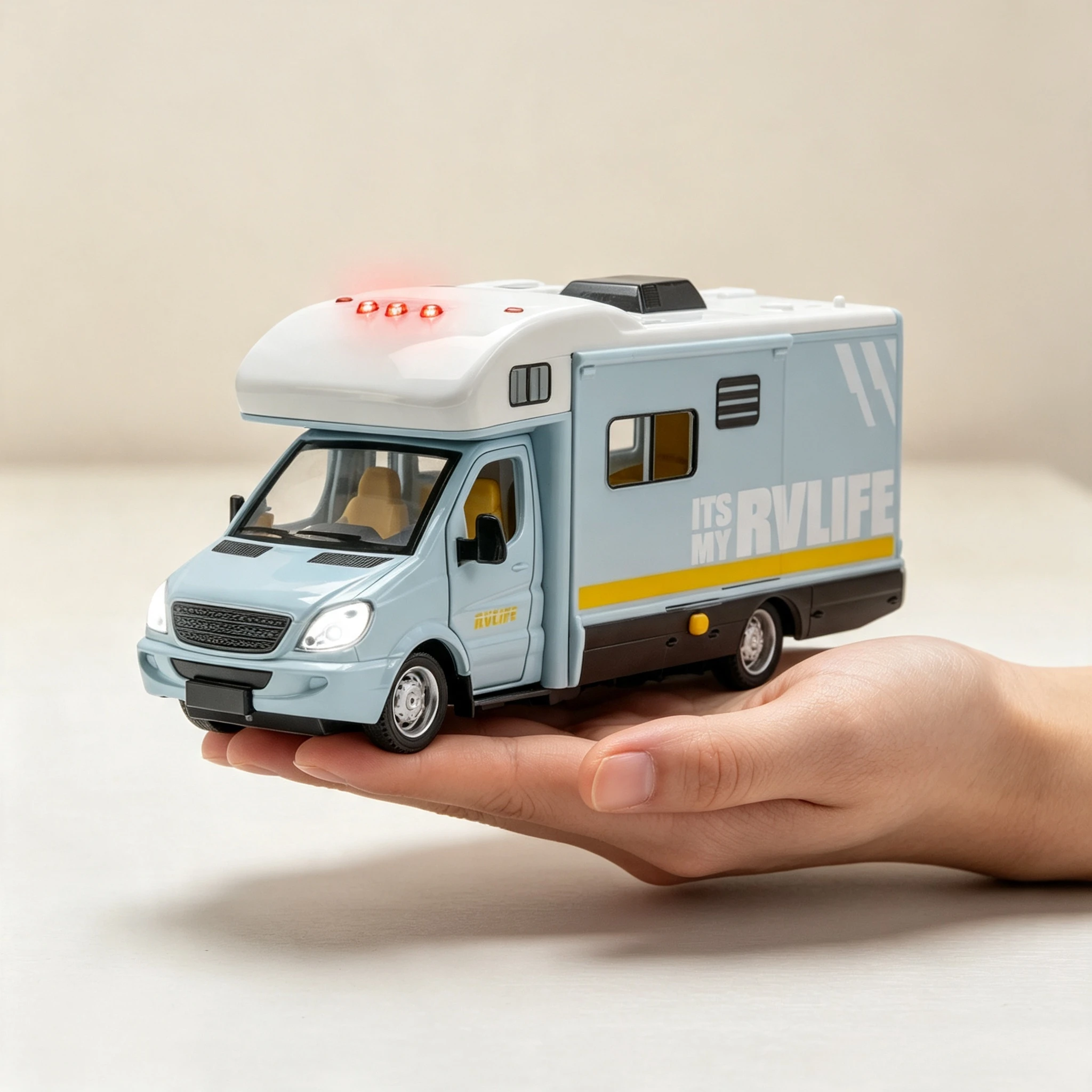 1:32 RV Camping Car Model Toy Doors Opened Pull Back Models Alloy Diecast Vehicle Hobby Collections for Father