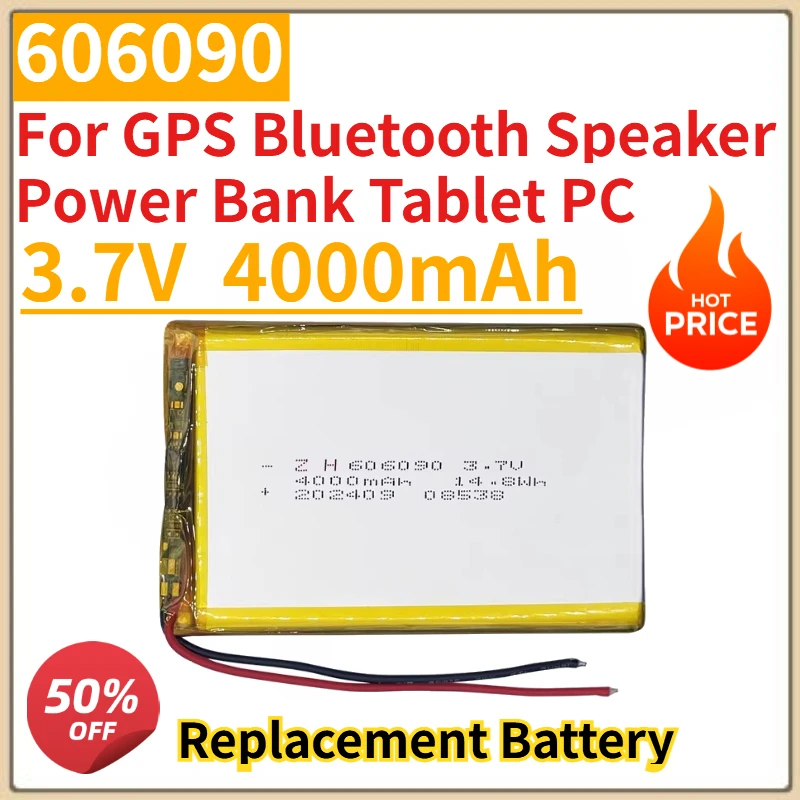 High Quality New 606090 3.7V 4000mAh Replacement Battery for GPS Bluetooth Speaker Power Bank Tablet PC Replacement Battery