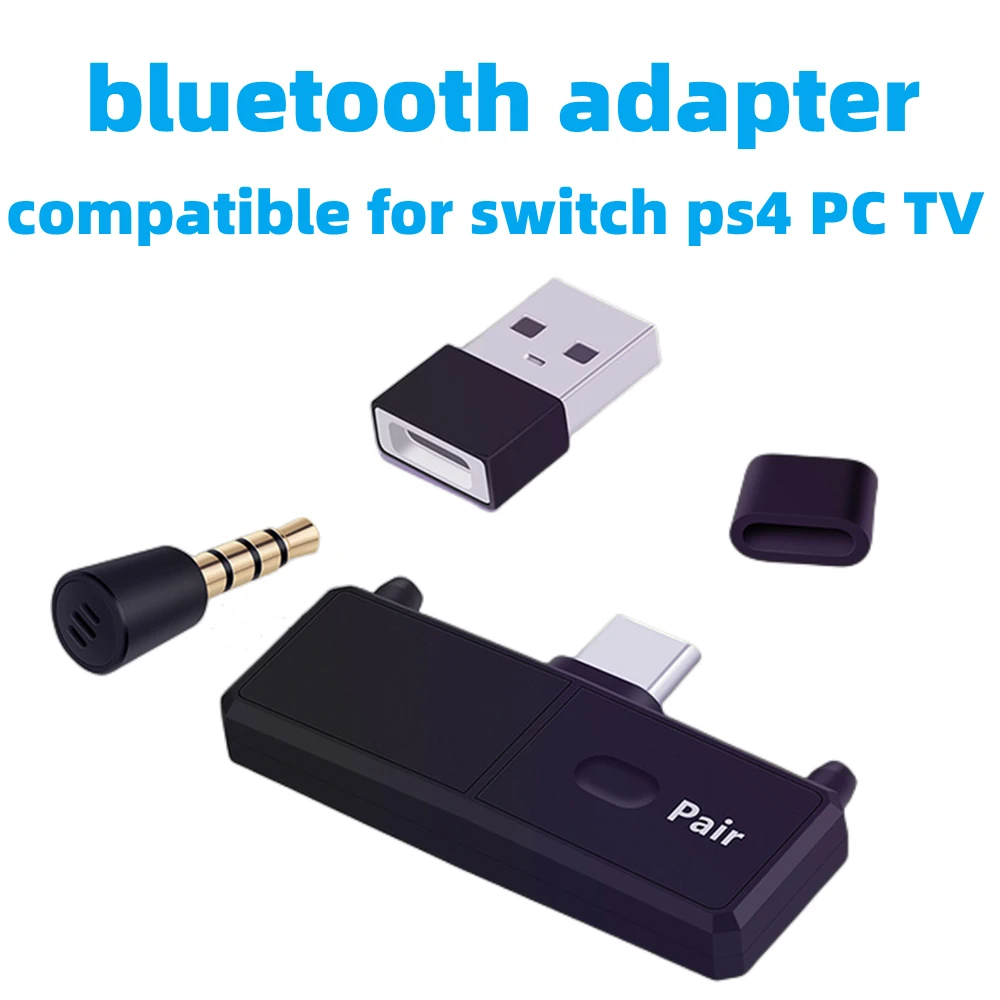 

Type-C Wireless Audio Transmitter with Mic A2DP SBC USB-C Bluetooth5.0 Dongle Adapter Compatible for Nintendo Switch PS4 PC TV