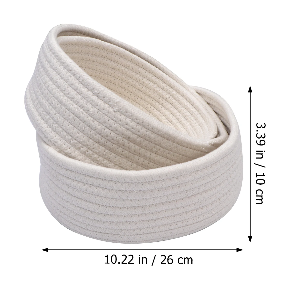 

3pcs Woven Storage Basket Cotton Laundry Hamper Household Clothes Organizer Bathroom Kitchen -Friendly Cotton Thread
