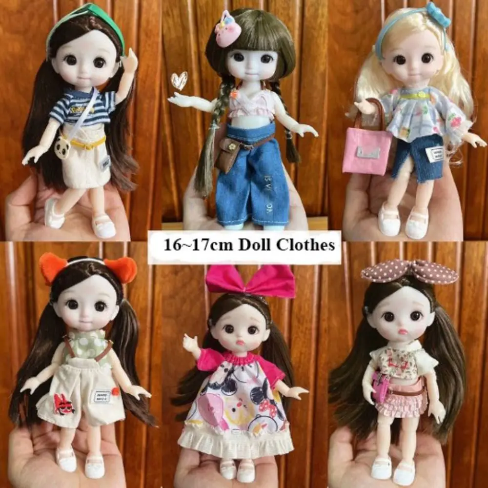 

High Quality Fashion Jeans Pants T-shirt Mini DIY Girls Toys Doll Dresses Skirt Suit Best Gifts High-end Dress Up