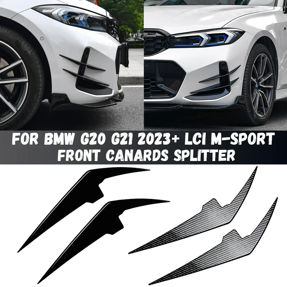 

Car Front Bumper Side Canards For BMW 3 Series G20 G21 LCI M Sport 318i 320i 330i 2023 2024 Side Splitter AirVent Trim Blade