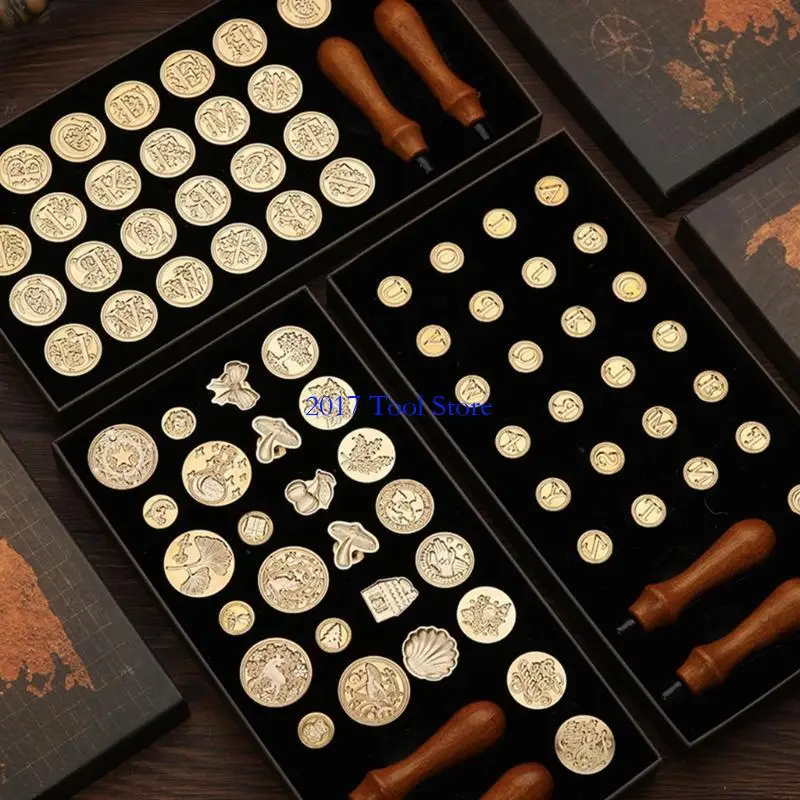 

K92A Stamp Wax Sealing Комплекты 26 буквы Начальные латунные декоративные герметичные восковые поставки