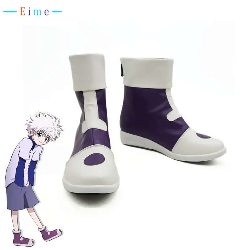 Killua zoldyck cosplay schuhe halloween karnevals stiefel pu schuhe anime hunter cosplay requisiten maßge schneidert